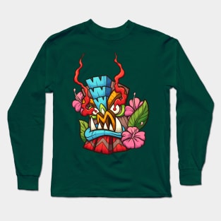 Tiki Mask Long Sleeve T-Shirt